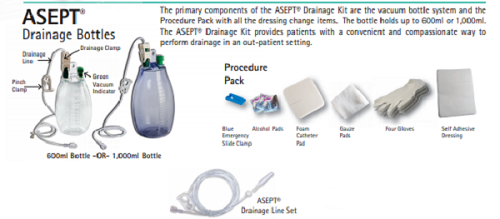 N: KIT DRAINAGE 1000ML ASEPT W/VACUUM BOTTLE PROCEDURE PACK - 220597