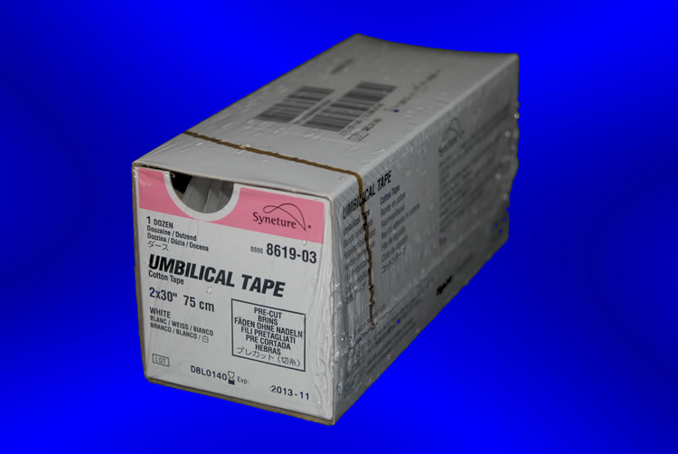 Covidien 88868619-03 Umbilical Tape Cotton Tape 2x30 inch 75 cm