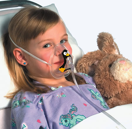 MASK FACE OXYGEN PEDIATRIC W/ 7FT 